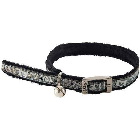 Rogz SparkleCat Pin Buckle Collar Black Sml