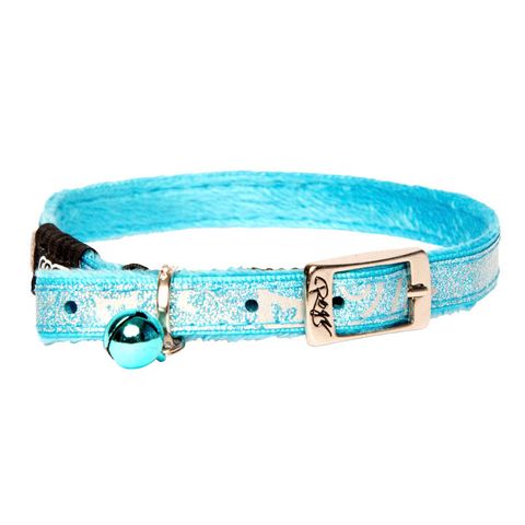 Rogz SparkleCat Pin Buckle Collar Turquoise Sml