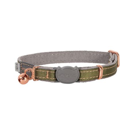 Rogz UrbanCat Safety Collar Olive Twist Sml