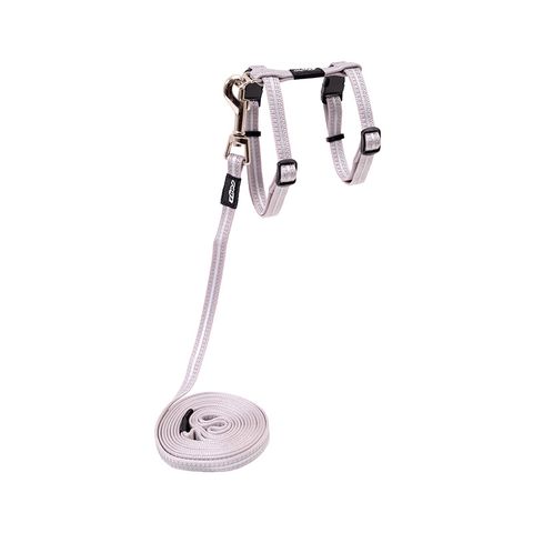 Rogz AlleyCat Control Harness and Lead Silver Sml