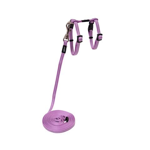 Rogz AlleyCat Control Harness and Lead Lilac Xsml