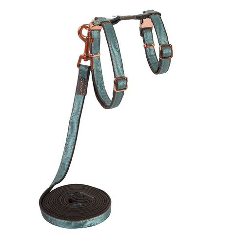 Rogz UrbanCat Control Harness and Lead Turquoise Moon Sml