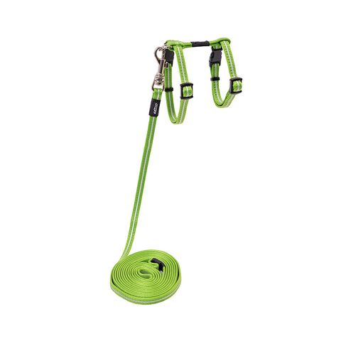 Rogz AlleyCat Control Harness and Lead Lime Xsml