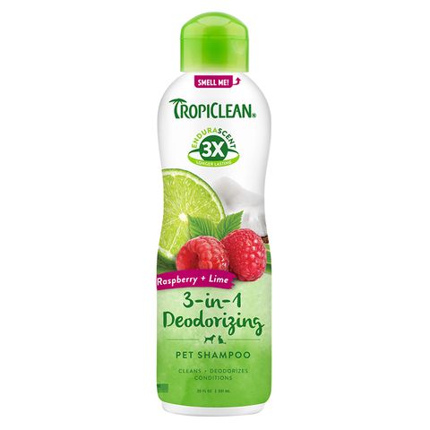 TropiClean EnduraScent Shampoo Raspberry Lime Deodorizing 592mL