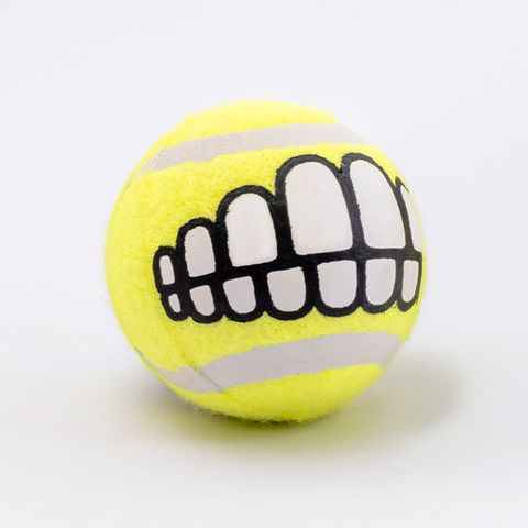 Rogz Grinz Tennis Ball Yellow Med (no packaging)