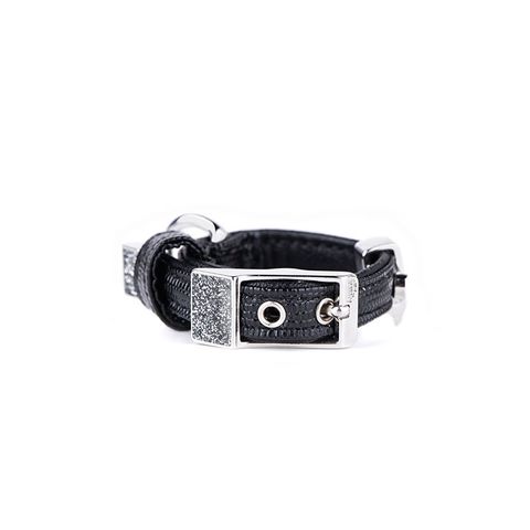 My Family Leather Saint Tropez Dog Collar Black Xsml