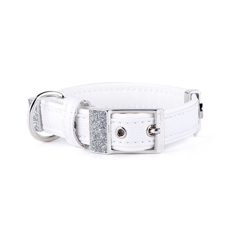 My Family Leather Saint Tropez Dog Collar White Sml/Med