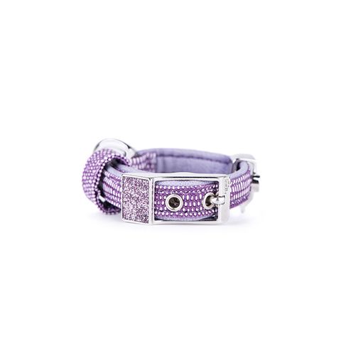 My Family Leather Saint Tropez Dog Collar Lilac Xsml