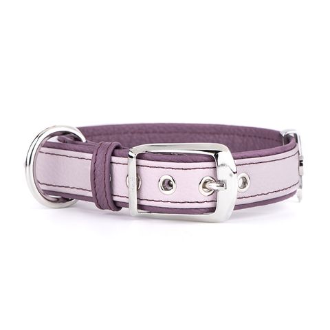My Family Leather Firenze Dog Collar Pink Med