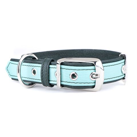 My Family Leather Firenze Dog Collar Light Green Lge