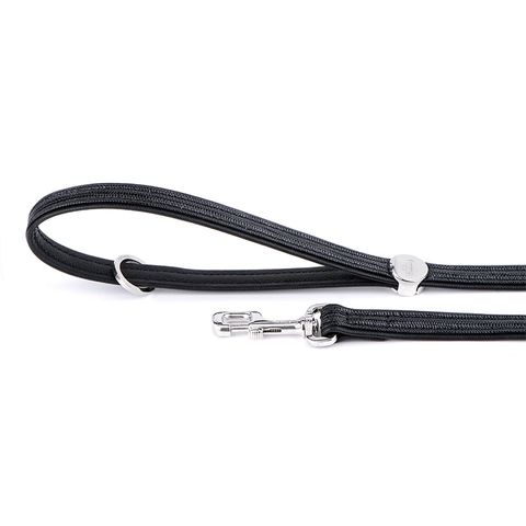 My Family Leather Saint Tropez Leash Black 1.1m Long