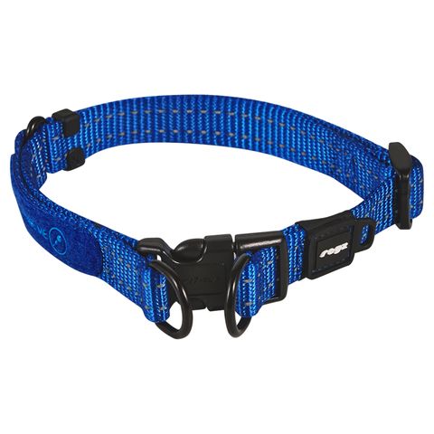 Rogz Utility TwinLoc Collar Blue Med