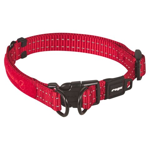 Rogz Utility TwinLoc Collar Red Med