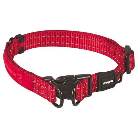 Rogz Utility TwinLoc Collar Red Med