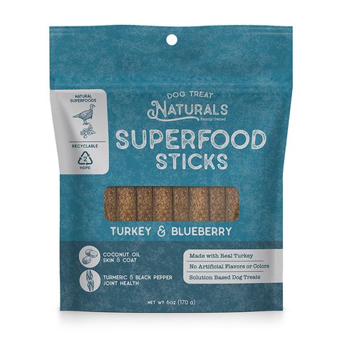 Dog Treat Naturals Turkey and Blueberry Superfood Sticks 283g