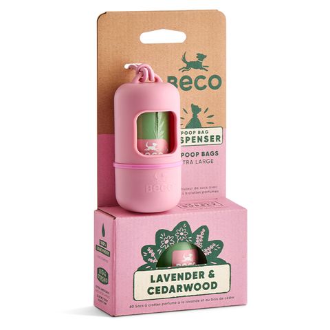 Beco Poop Bag Starter Pack - Dispenser with Lavander & Cedarwood Scented Poop Bags 60