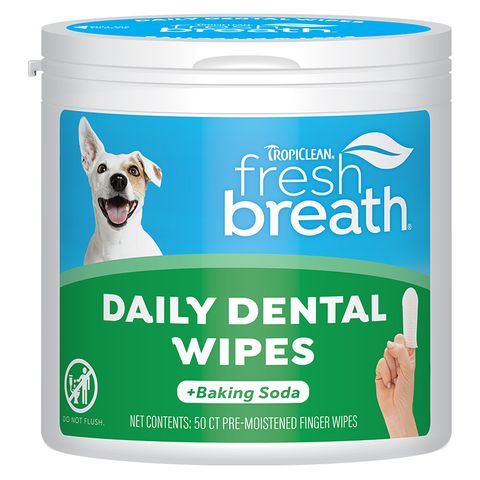 TropiClean Fresh Breath Finger Dental Wipes for Dog/Cats