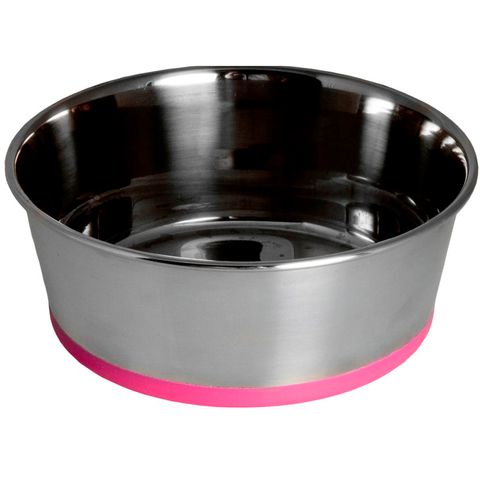 Rogz Slurp Stainless Steel Bowl Pink Med