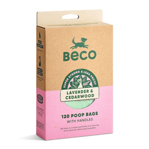 Beco Poop Bags Lavander and Cedarwood Scented with Handles 120pk