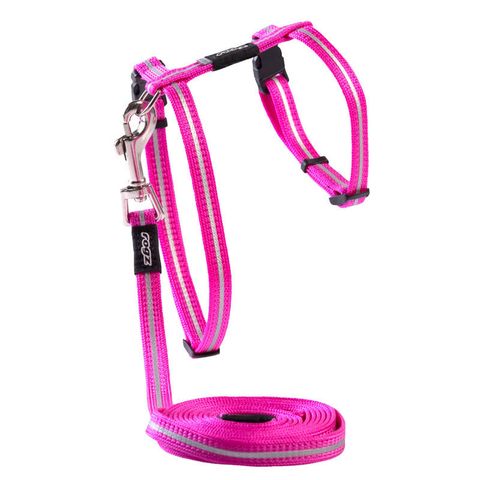 Rogz Alleycat Harness & Lead Set Pink Sml