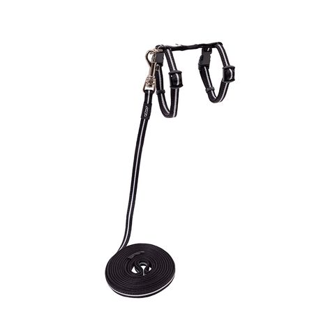 Rogz AlleyCat Control Harness and Lead Black Xsml