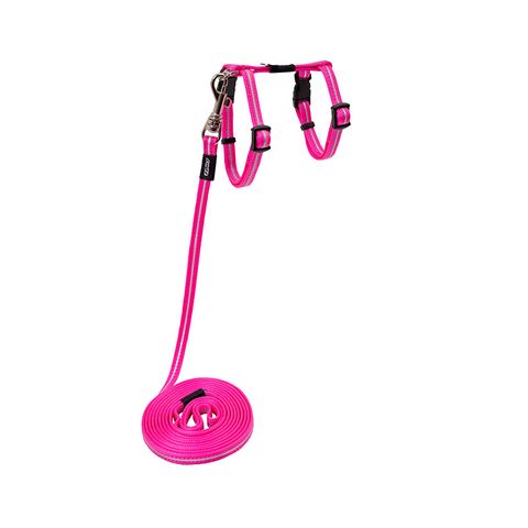 Rogz AlleyCat Control Harness and Lead Pink Xsml