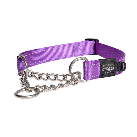 Rogz Utility Control Collar Chain Purple Xlge