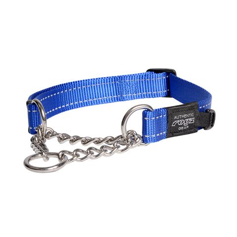 Rogz Utility Control Collar Chain Blue Lge