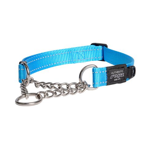 Rogz Utility Control Collar Chain Turquoise Lge