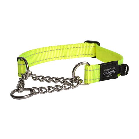 Rogz Utility Control Collar Chain Dayglo Yellow Lge