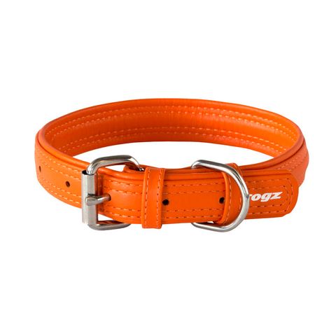 Rogz Leather Buckle Collar Orange Xsml 12mm