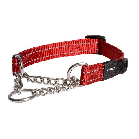 Rogz Utility Control Collar Chain Red Med