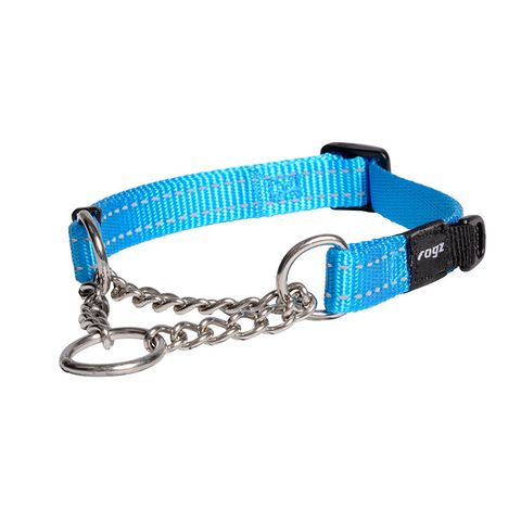 Rogz Utility Control Collar Chain Turquoise Med