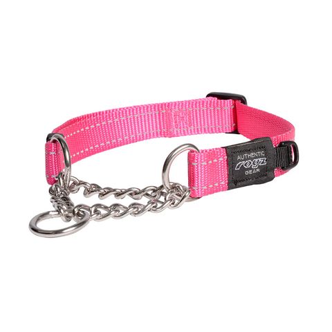 Rogz Utility Control Collar Chain Pink Lge