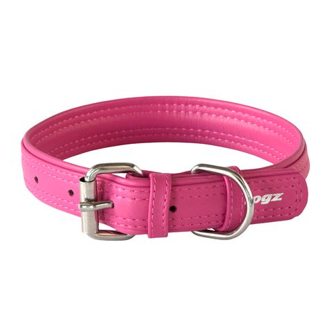 Rogz Leather Buckle Collar Pink Med 20mm