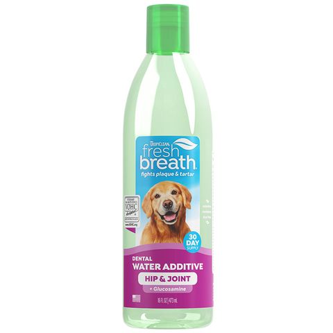 TropiClean Fresh Breath Dental Water Additive Plus Hip & Joint for Dogs 473mL
