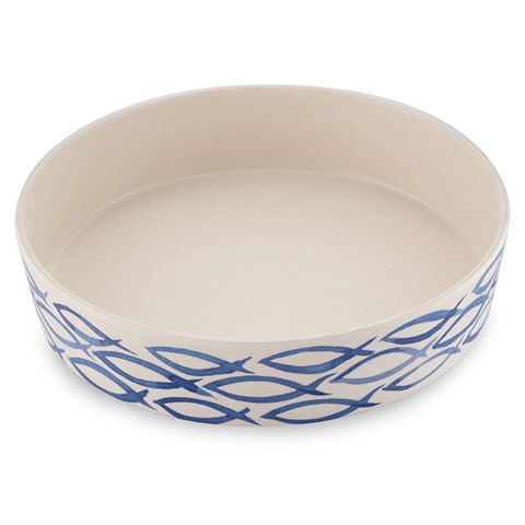 Beco Printed Bamboo Cat Bowl Gone Fishing