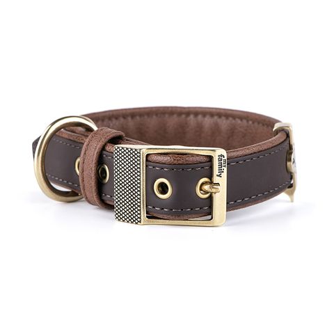 My Family Bilbao Faux Leather Collar Brown Xxlge