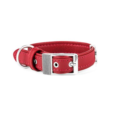 My Family Bilbao Faux Leather Collar Red Sml