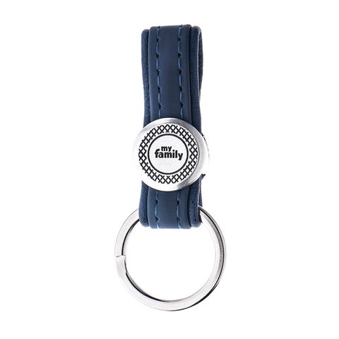 My Family Leatherette Bilbao Key Ring Blue