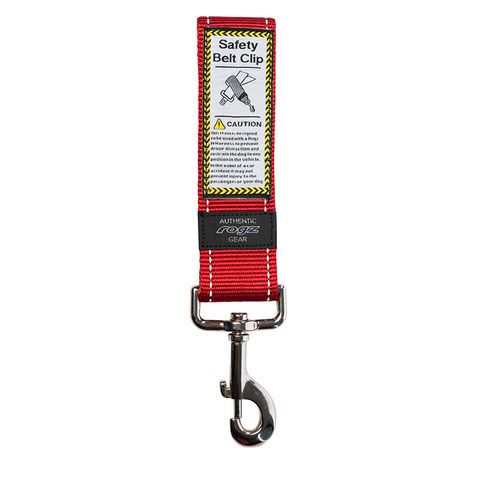 Rogz Utility Car-Safe Seat Belt Clip Red
