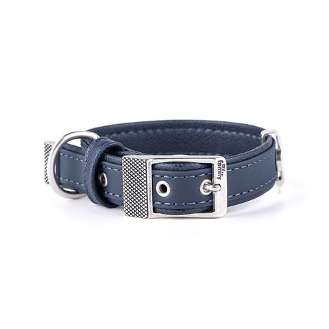 My Family Bilbao Faux Leather Collar Blue Sml