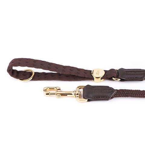 My Family Milano Nylon & Rope Leash Brown Sml