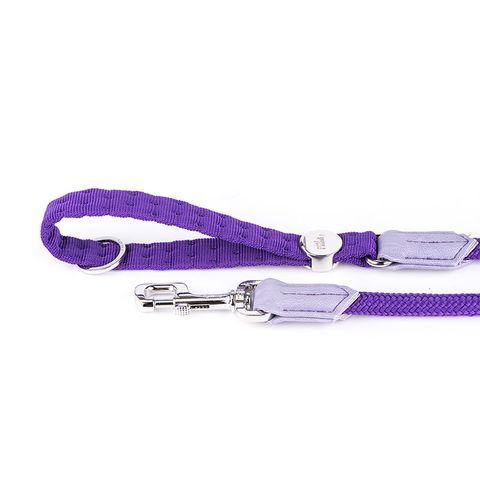 My Family Milano Nylon & Rope Leash Purple Sml