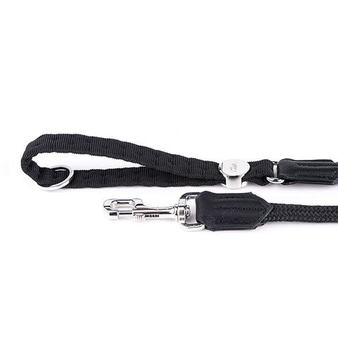 My Family Milano Nylon & Rope Leash Black Med