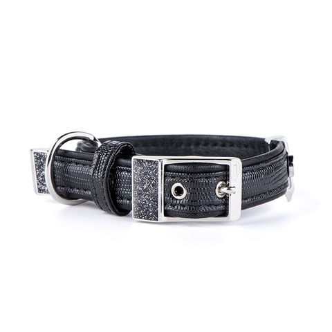 My Family St Tropez Leatherette Collar Black Med/Lge