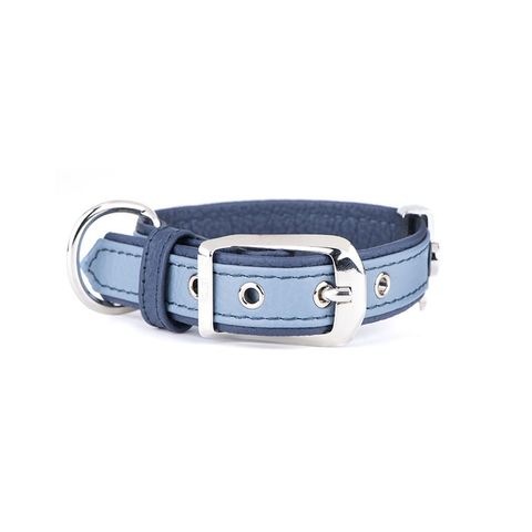 My Family Firenze Leather Collar Light Blue Sml/Med