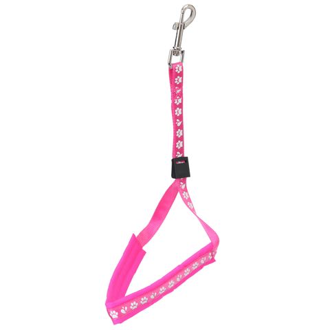 Groom Professional Amzi Pro Noose Plastic Locking Slider Padded Paw Print Pink