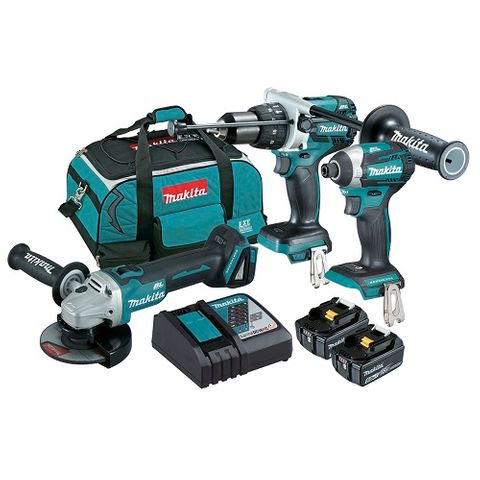 MAKITA 18V CORDLESS 3PC HAMMER DRILL / IMPACT DRIVER / GRINDER KIT