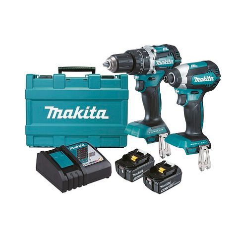 MAKITA 18V CORDLESS 2PC HAMMER DRILL DRIVER / IMPACT DRIVER KIT